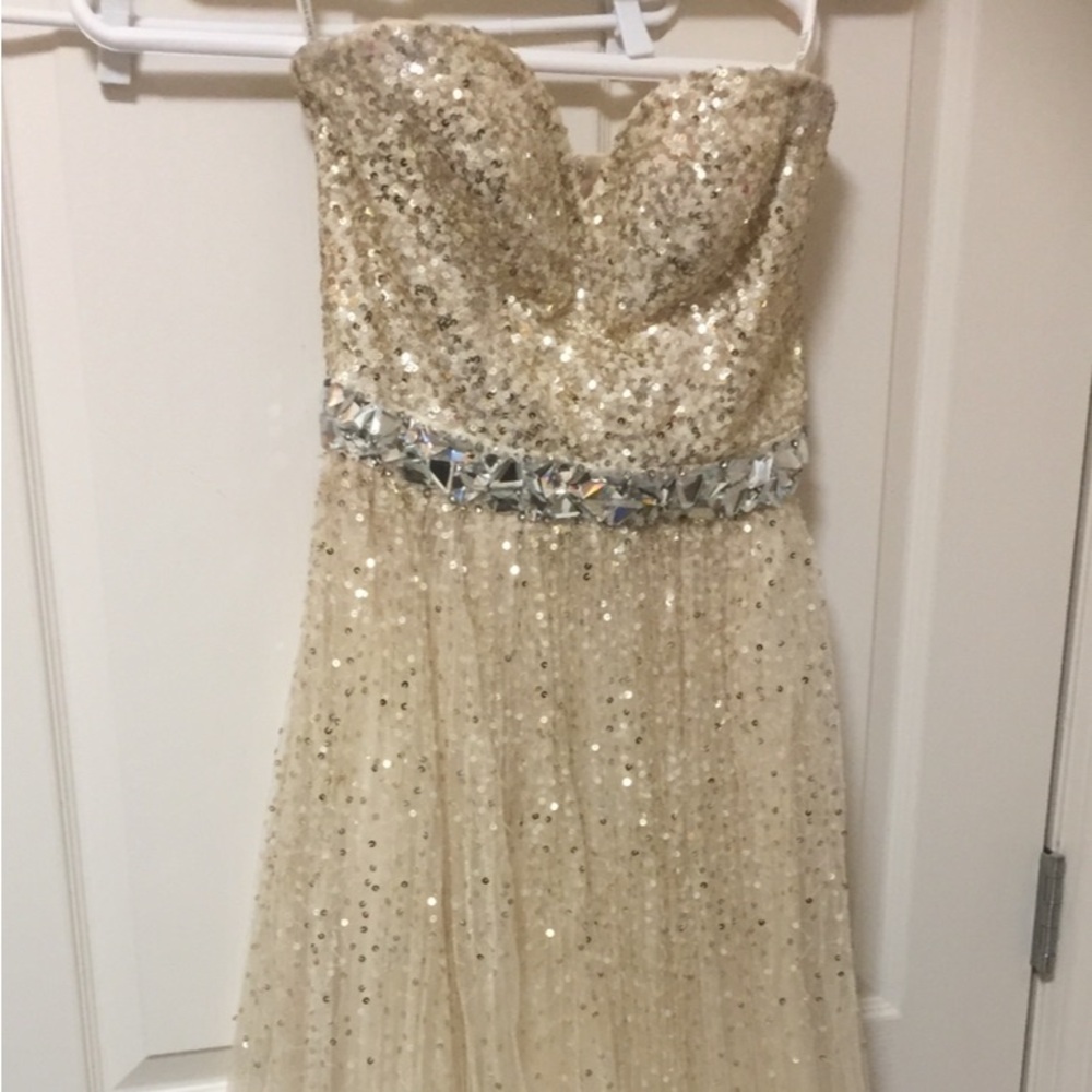 Sherri Hill Gold Prom Dress